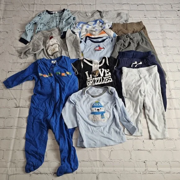 3-6 Month Baby Boy Clothing (Lot Of 14) Pants Tops Bottoms - Picture 1 of 7